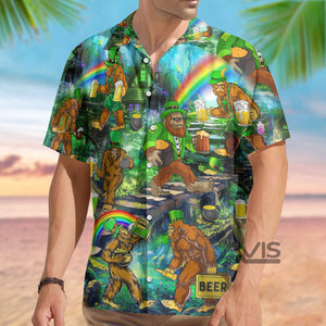 Avis89 Oktoberfest Irish Bigfoot And Beer St Patrick's Day - Hawaiian Shirt