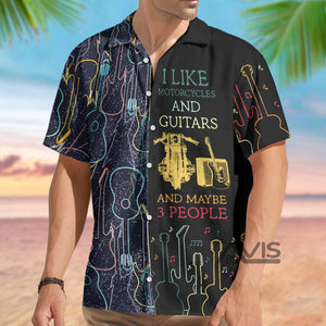 Avis89 Guitar I Like Motorcycle And Guitar - Hawaiian Shirt