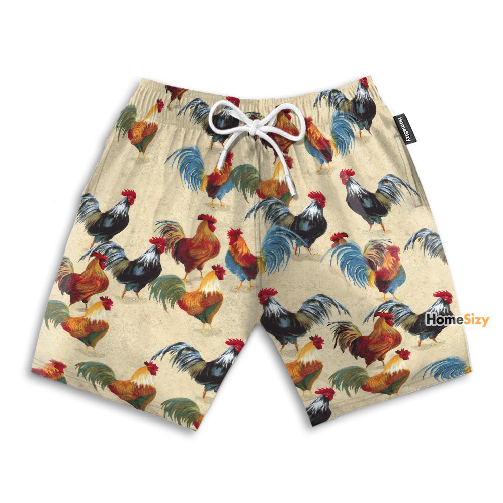 Chicken Farming Funny Tropical - Beach Shorts