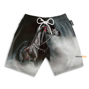 Egyptian Arabian Black Horse - Beach Shorts