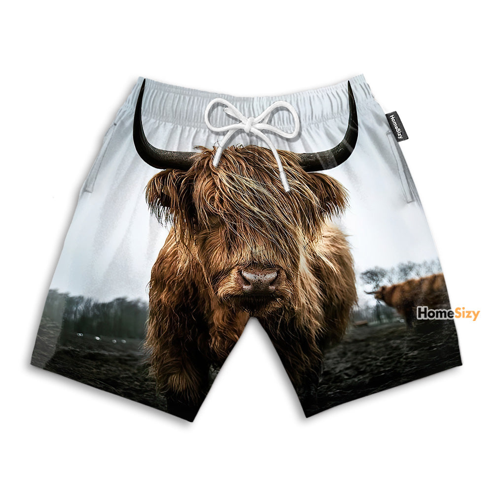 Highland Cattle Funny - Beach Shorts