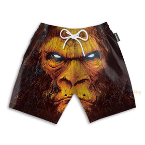 Angry Gorilla Summer Vacation Tropical - Beach Shorts