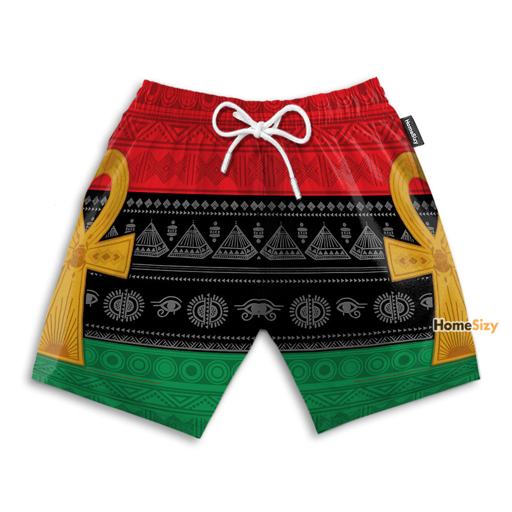 Pan Africa Ankh Cross Patch - Beach Shorts