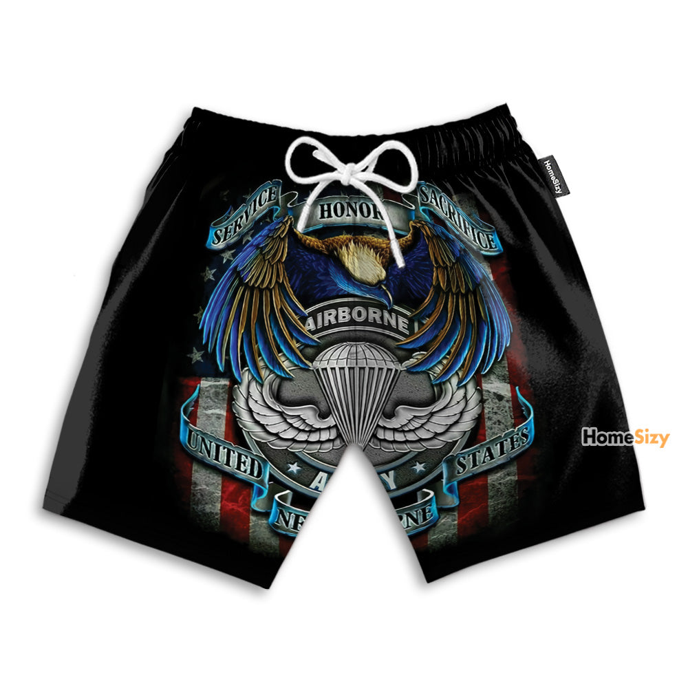 Service Honor Sacrifice Airborne - Beach Shorts