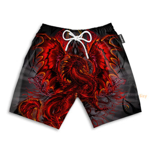 Powerful Red Dragon - Beach Shorts