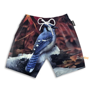 Blue Jay Painting - Beach Shorts