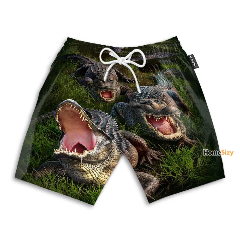 The Crocodile Cannot Turn Its Head - Beach Shorts