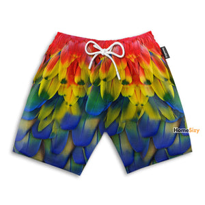 Macaw Feather Cosplay Costume - Beach Shorts