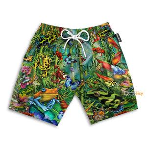 Frog Frenzy Butterflies And Insects - Beach Shorts