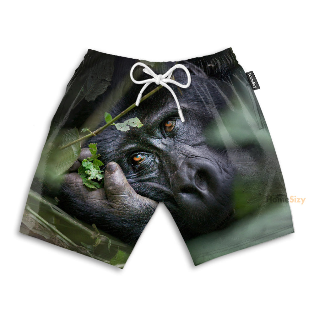 Gorilla Face Summer Vacation Tropical - Beach Shorts