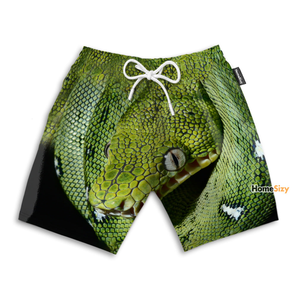 Green Snake Tropical - Beach Shorts