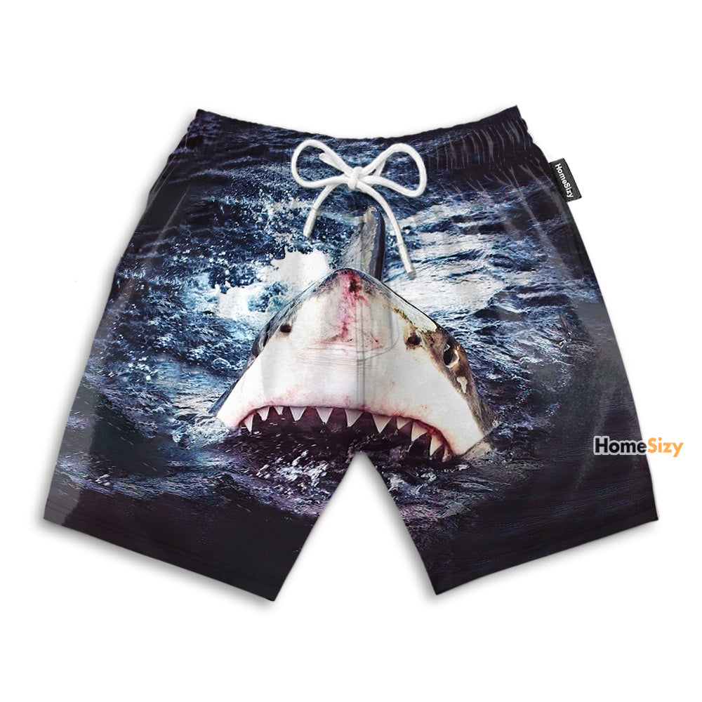 Shark Big Jaws Tropical - Beach Shorts