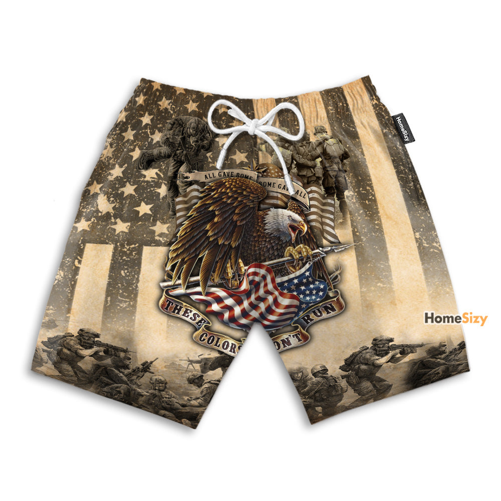 Vintage American Flag - Beach Shorts