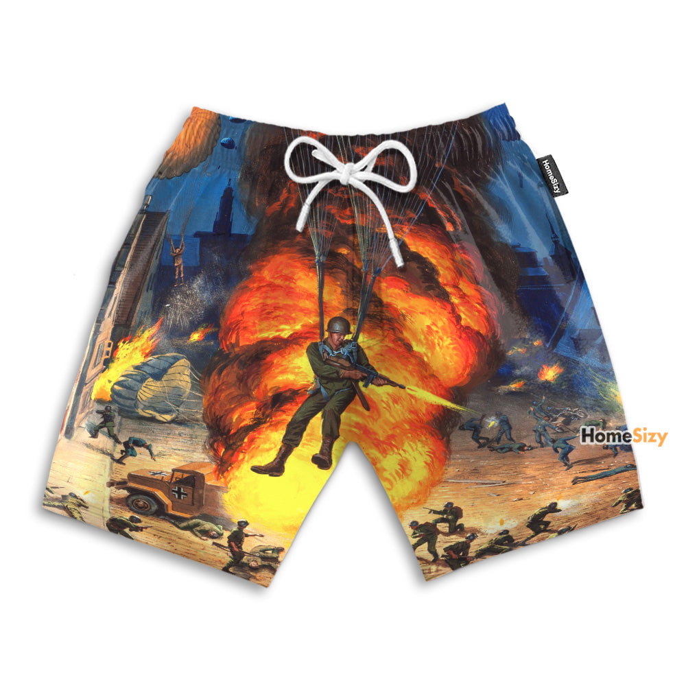 Paratrooper Big Fire - Beach Shorts