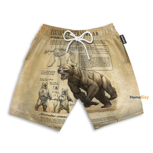 Short-Faced Bear Funny Tropical - Beach Shorts