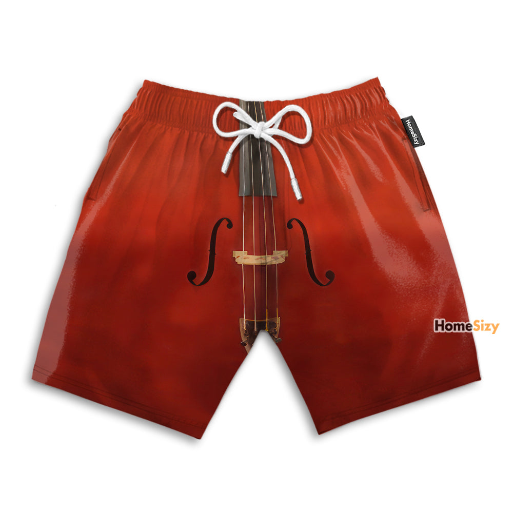 Red Cello Funny - Beach Shorts