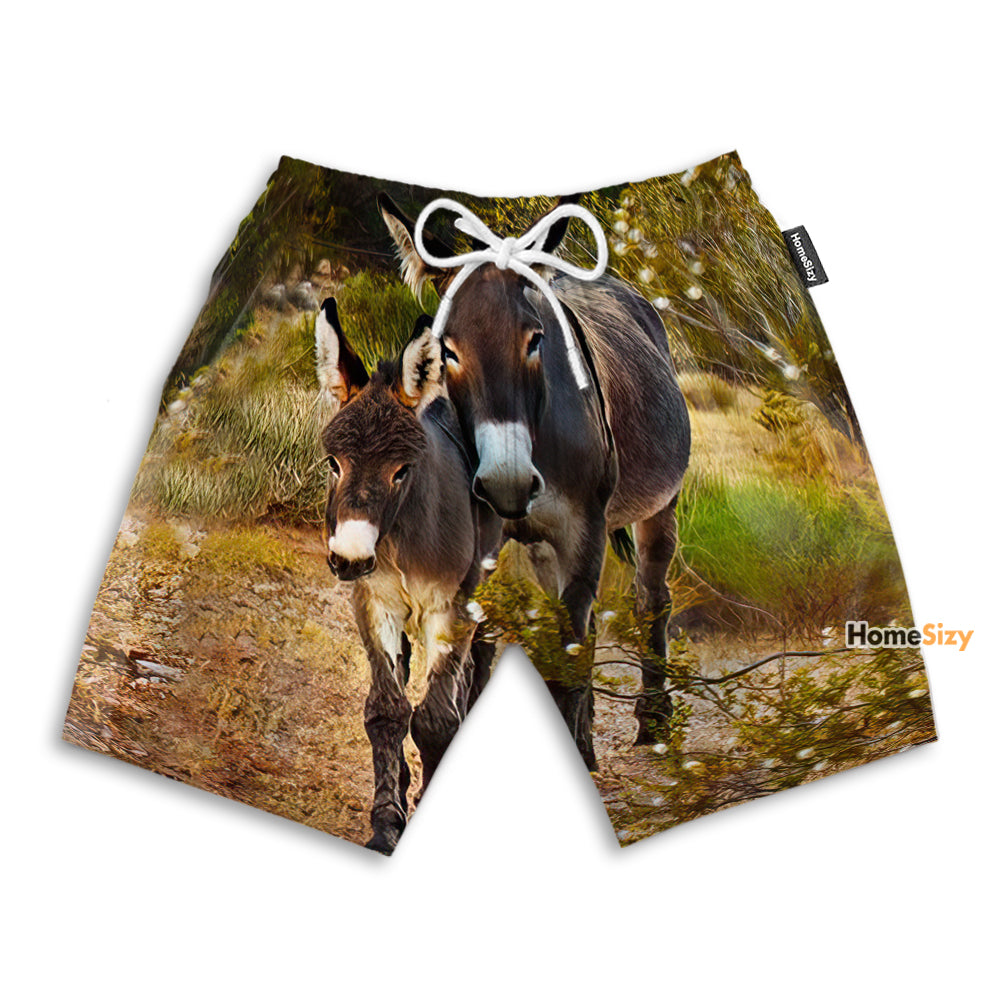 Cute Donkey Funny - Beach Shorts