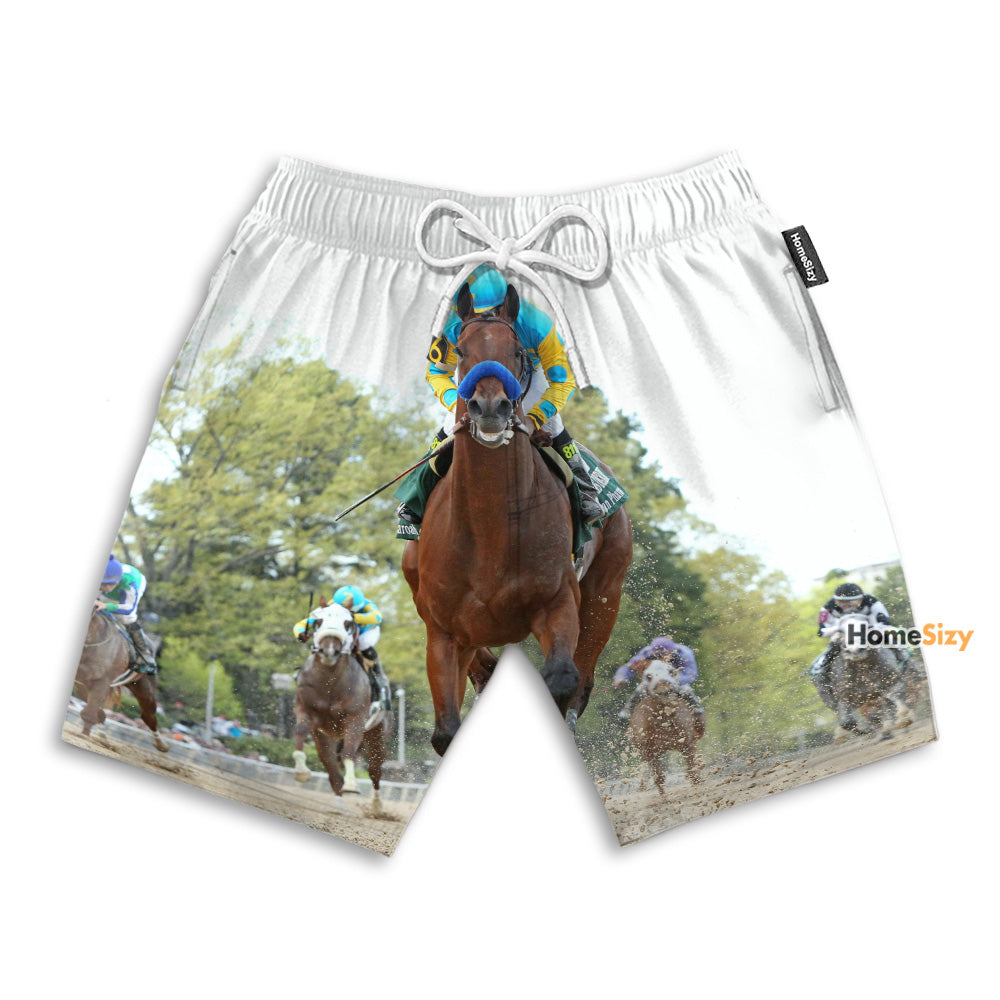 American Pharoah Racing Horse - Beach Shorts