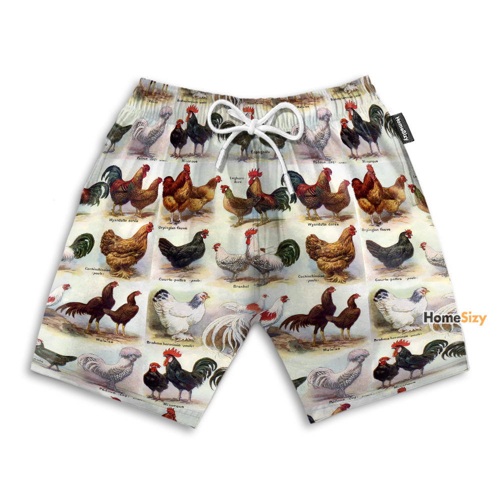 Chicken Funny Farm Animal - Beach Shorts