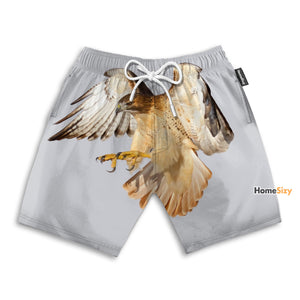 Red Tail Hawk Tropical - Beach Shorts