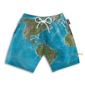 World Map United States - Beach Shorts