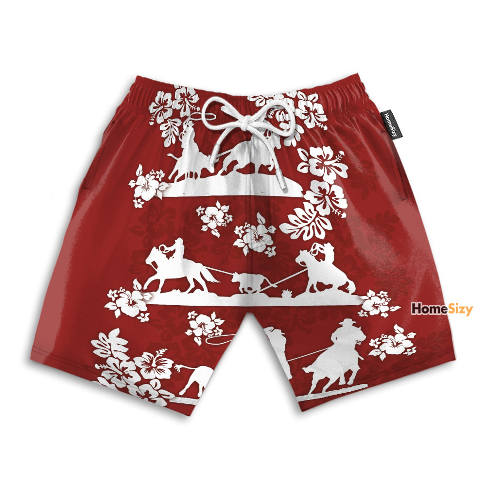 Red Team Roping Tropical - Beach Shorts