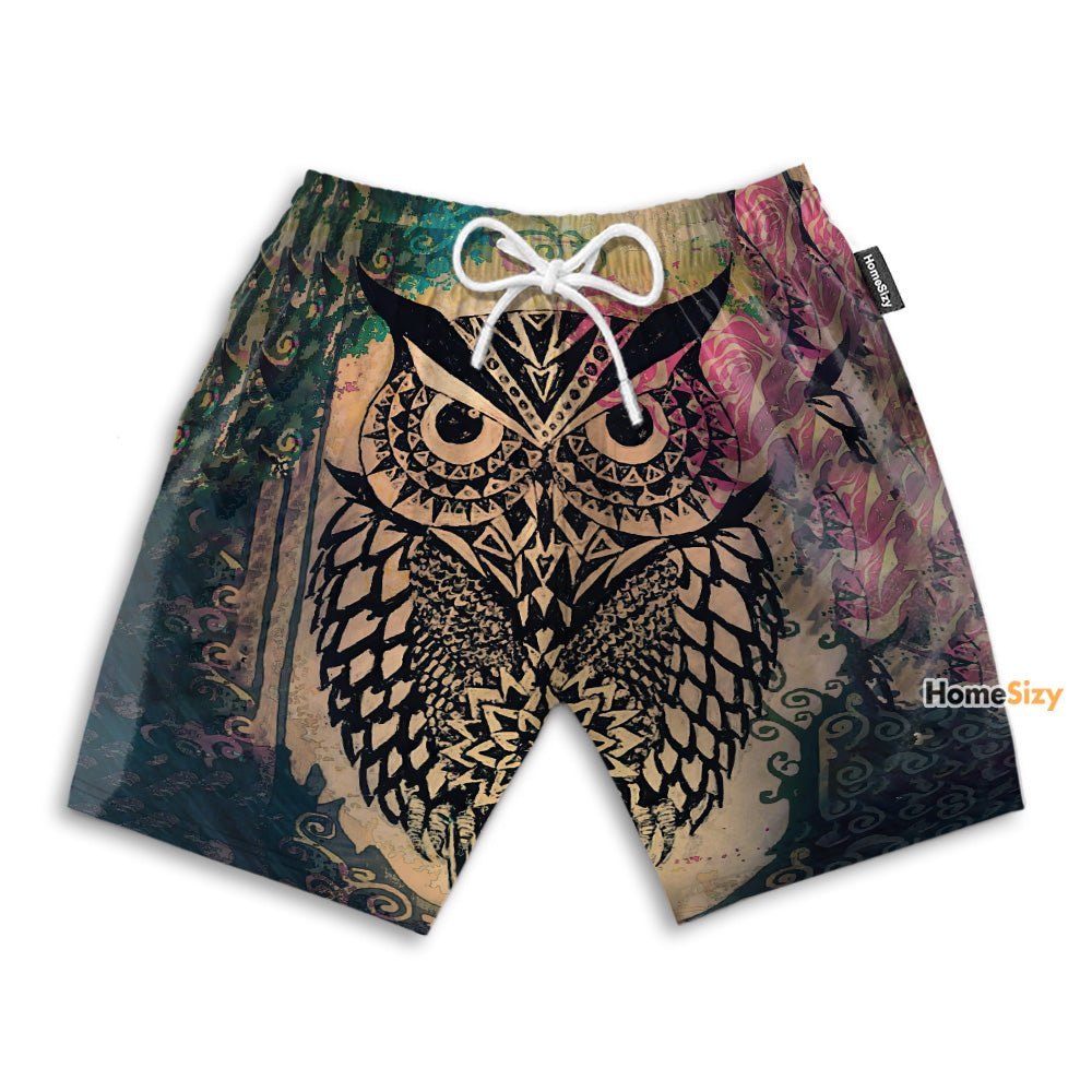 Mandala Owls - Beach Shorts