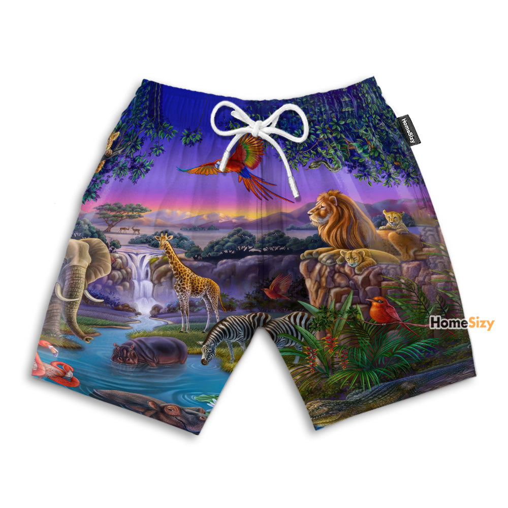 African Wildlife Tropical - Beach Shorts