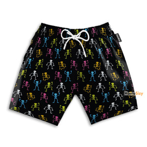 Dancing Skeleton Halloween - Beach Shorts