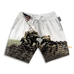 Iwo Jima Marines World War II - Beach Shorts