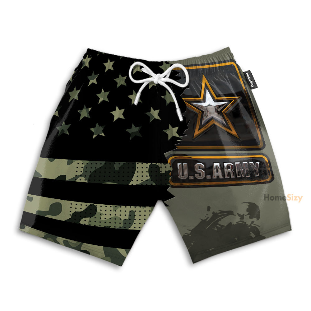 US Army Veteran Metal Star - Beach Shorts