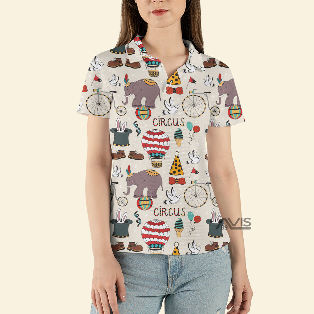 Avis89 Lead A Circus Animal Pattern - Women Polo Shirt