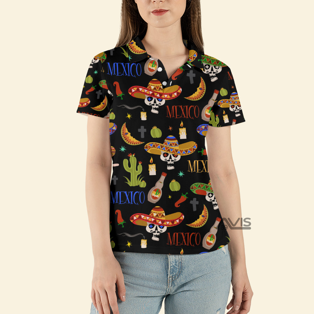 Avis89 Mexican Symbols Cinco De Mayo Pattern - Women Polo Shirt 