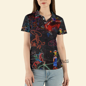 Avis89 Cowboy Neon Colorful - Gift for Cowboy Lovers - Women  Polo Shirt