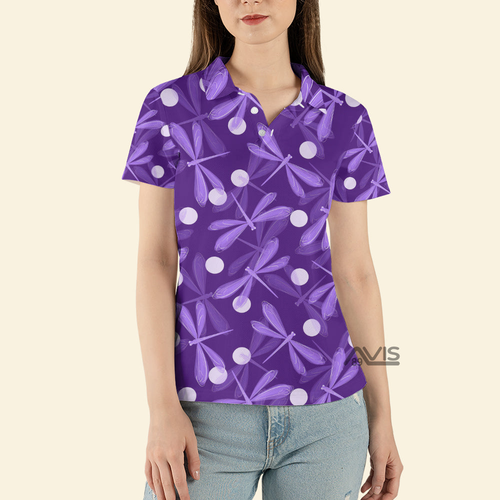 Avis89 Violet Dragonfly -  Women Polo Shirt