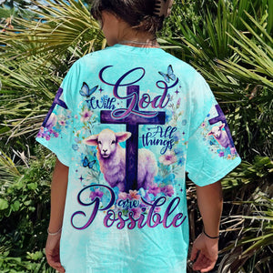 With God All Things Are Possible Lamb - Women's All Over Print Shirt - AT4080514