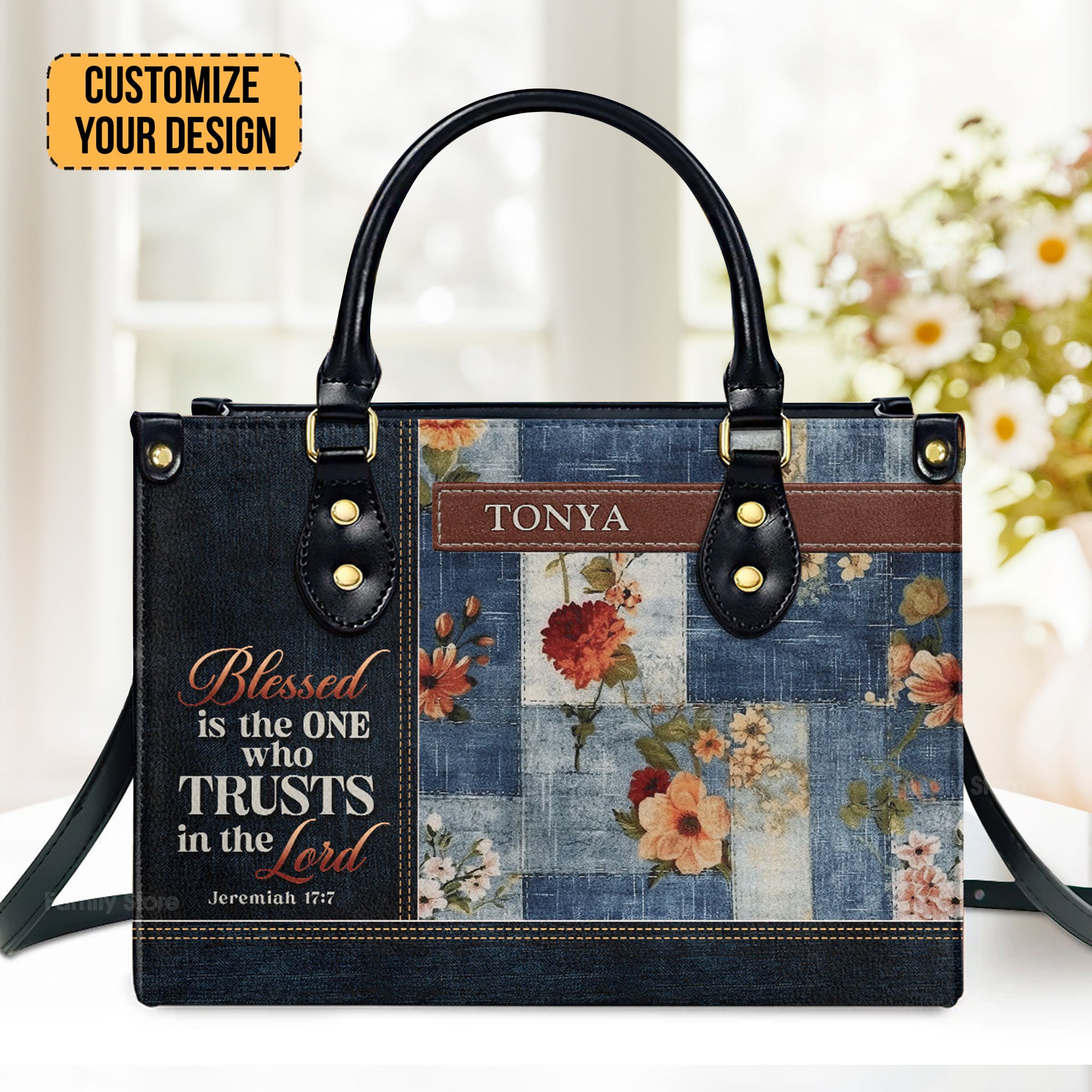 Blessed Is The One - Beautiful Personalized Leather Handbag - AT4081248