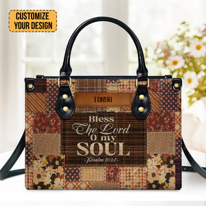 Blessed The Lord - Unique Personalized Leather Handbag - AT4081249