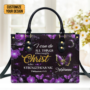 Christ Who Strengthens Me - Beautiful Personalized Leather Handbag - AT4081430