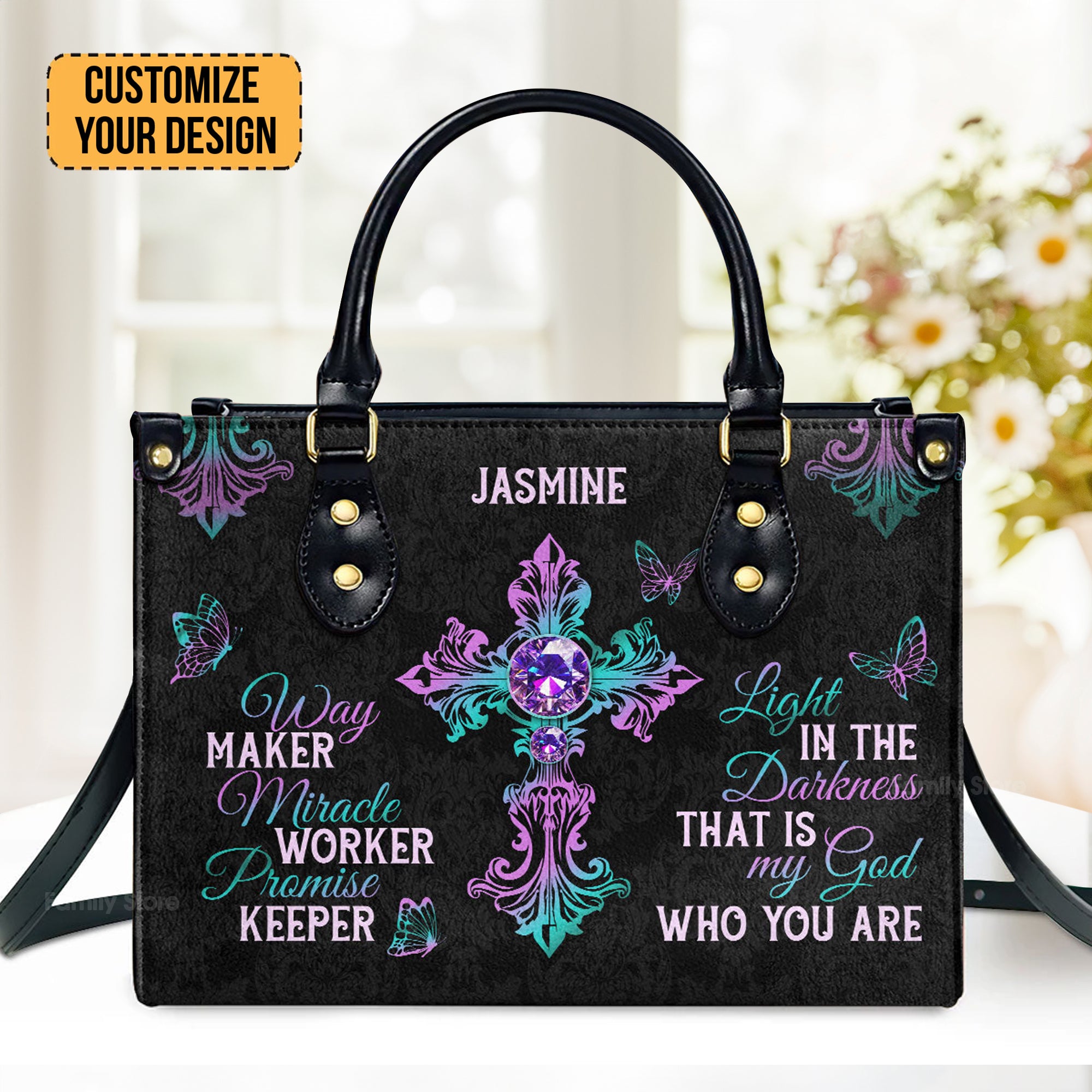 Way Maker Miracle Worker Promise Keeper - Unique Personalized Leather Handbag - AT4081461