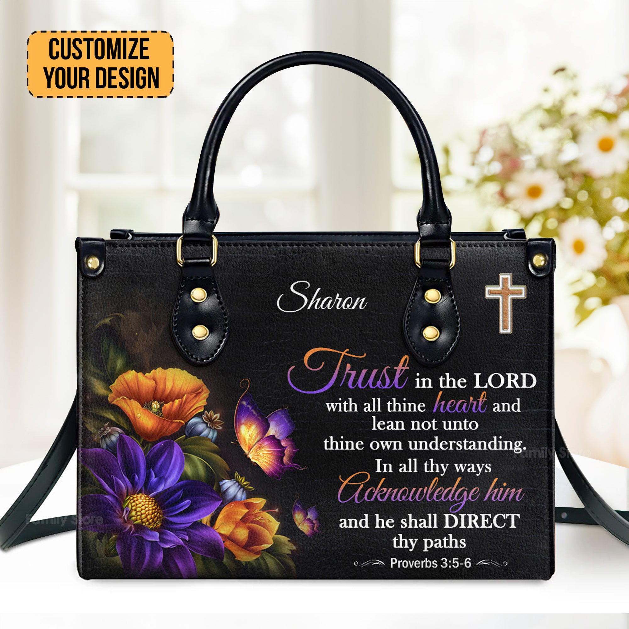 Trust In The Lord With All Your Heart - Awesome Personalized Leather Handbag - AT4081321