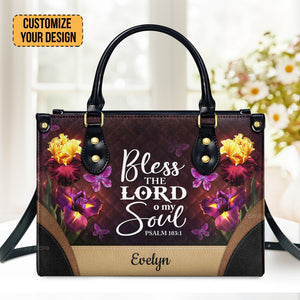 Bless The Lord O My Soul - Thoughtful Gift For Christians - Personalized Leather Handbag With Handle - AT4080728