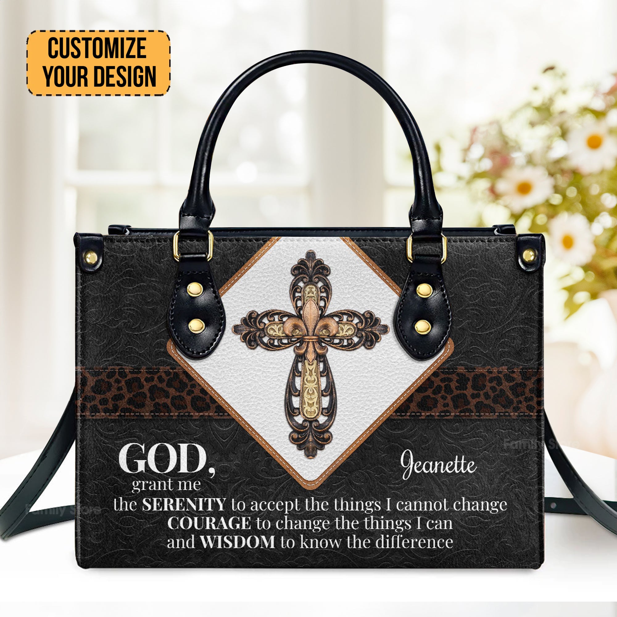 God, Grant Me The Serenity To Accept The Things I Cannot Change - Awesome Personalized Leather Handbag - AT4080702