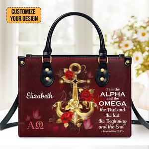 I Am The Alpha And The Omega - Unique Personalized Leather Handbag - AT4080817