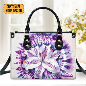 God Says I Am - Awesome Personalized Leather Handbag - AT4080968