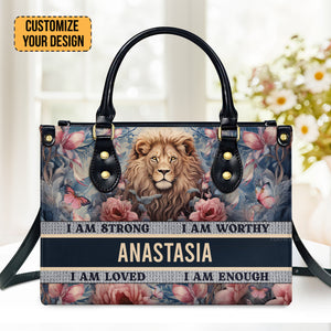 I Am Strong - Personalized Leather Handbag With Handle - AT4081208