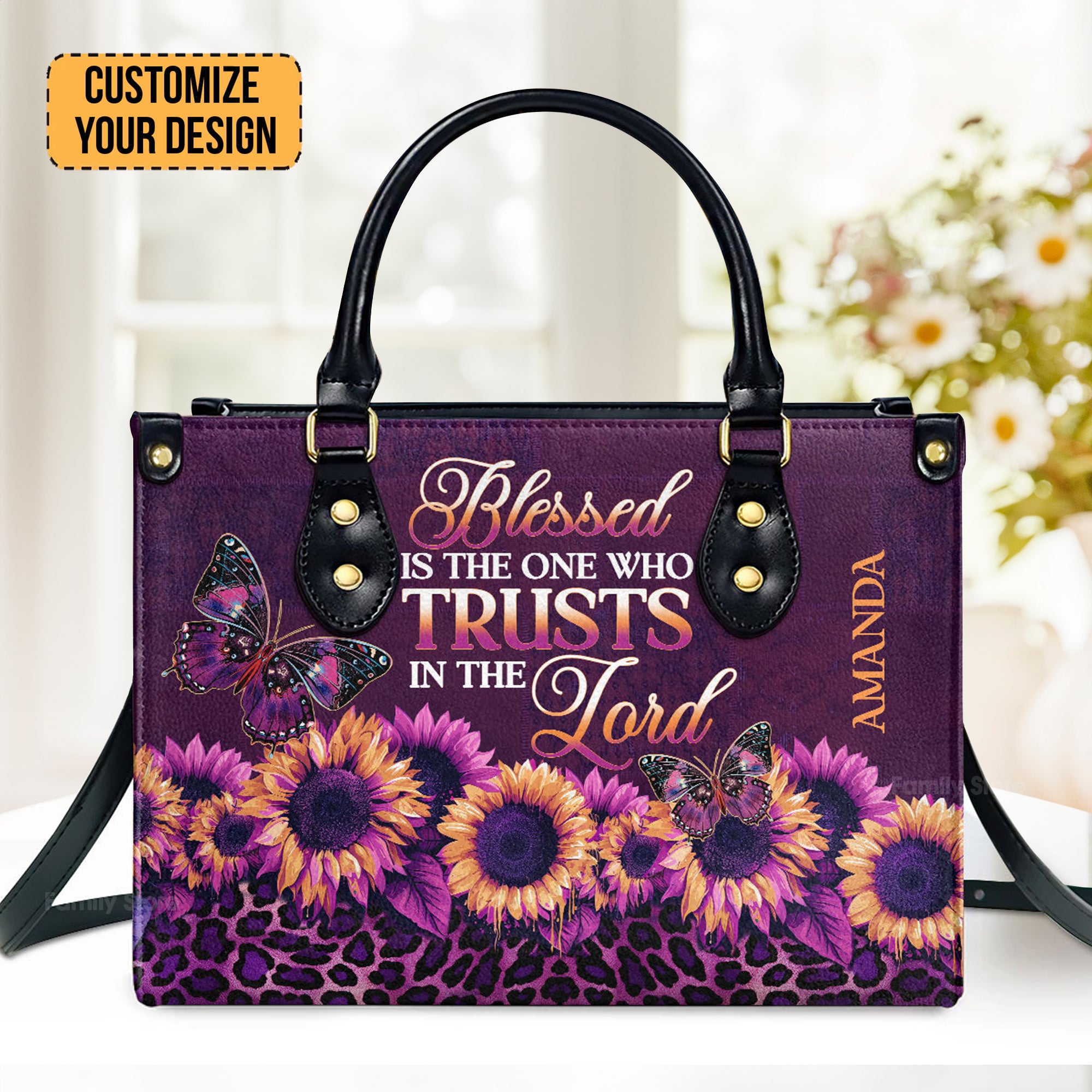 Blessed Is The One Who Trusts In The Lord - Unique Personalized Leather Handbag - AT4080958