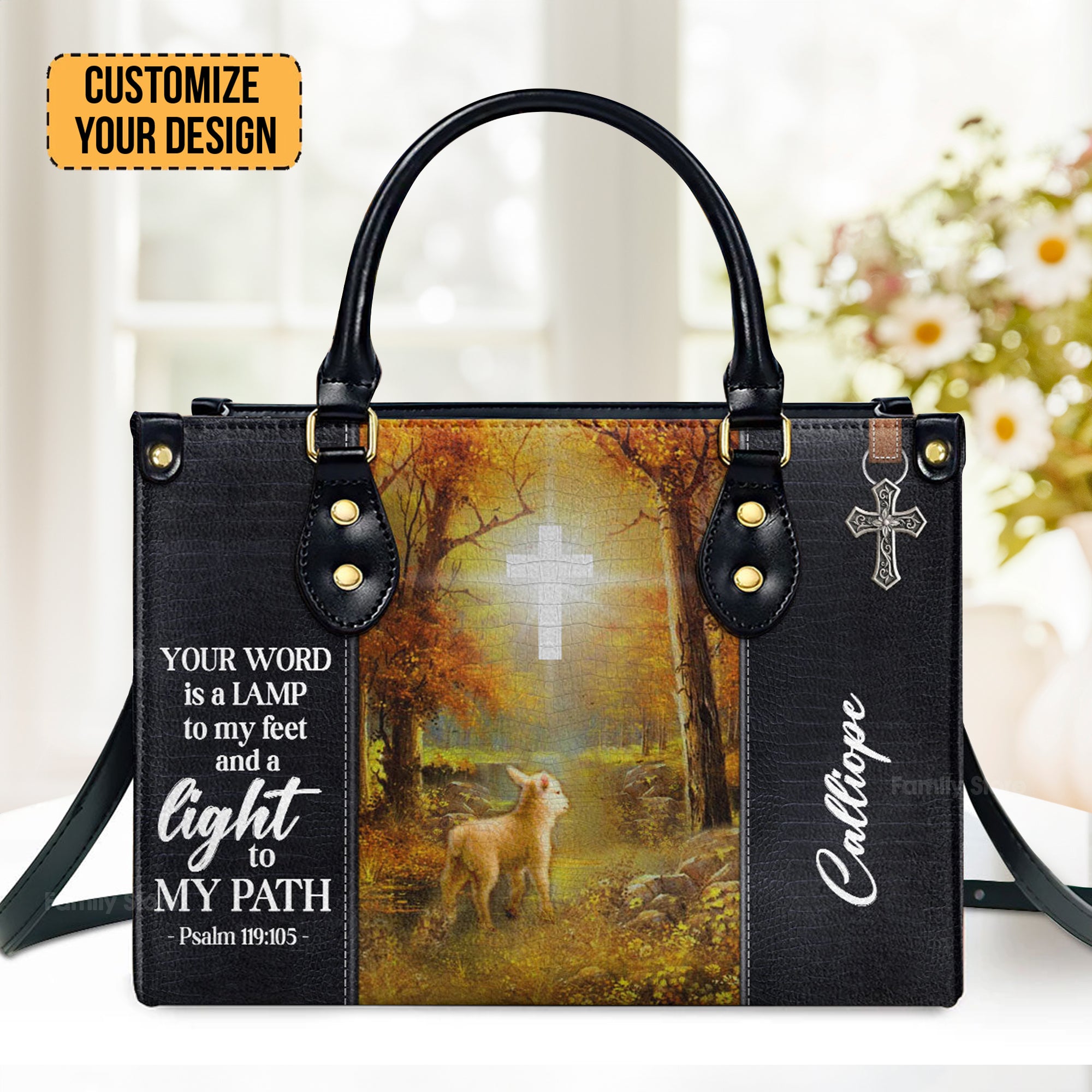 Your Word Is A Lamp To My Feet And A Light To My Path - Personalized Leather Handbag With Handle - AT4081408