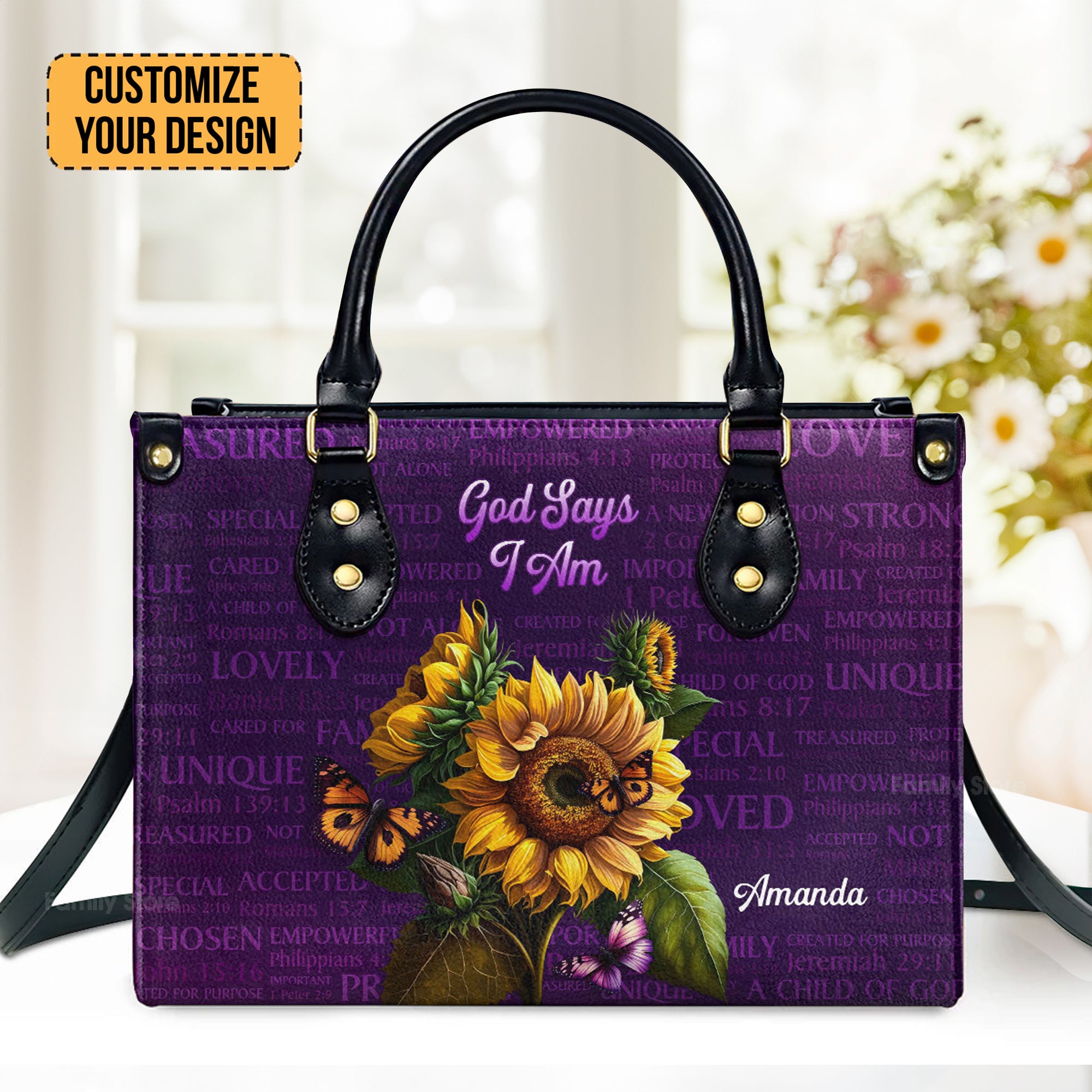 What God Says About You - Thoughtful Gift For Christians - Personalized Leather Handbag With Handle - AT4081317