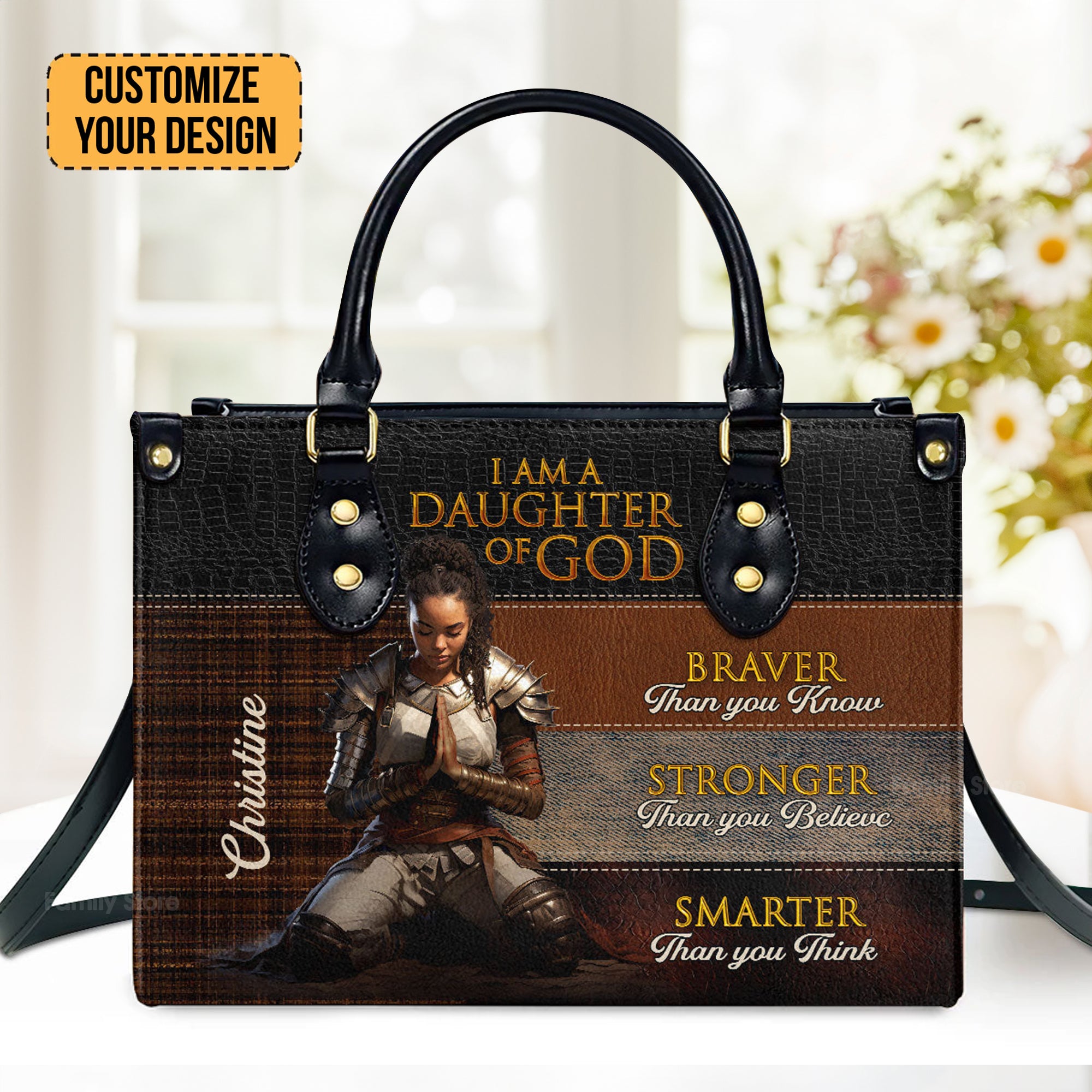 Daughter Of God - Personalized Leather Handbag With Handle - AT4081302